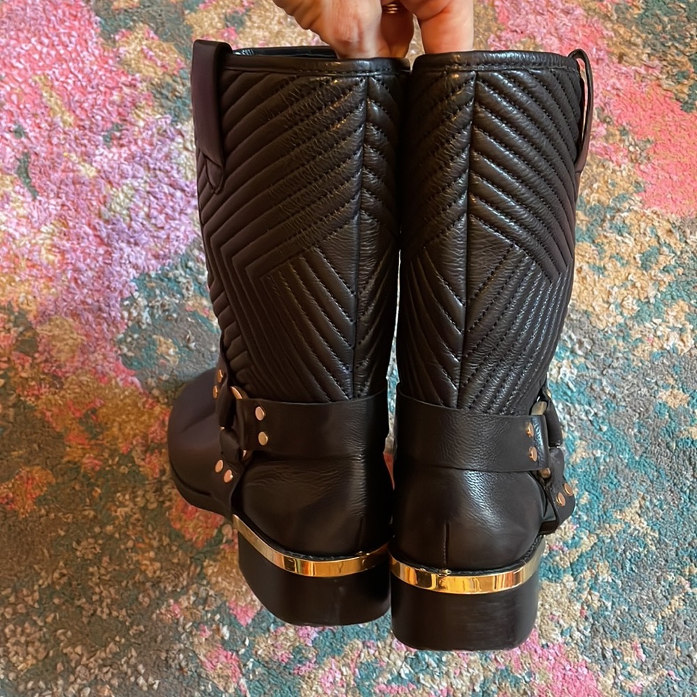 Vince Camuto mid calf black leather boots size 9 - Picture 5 of 9